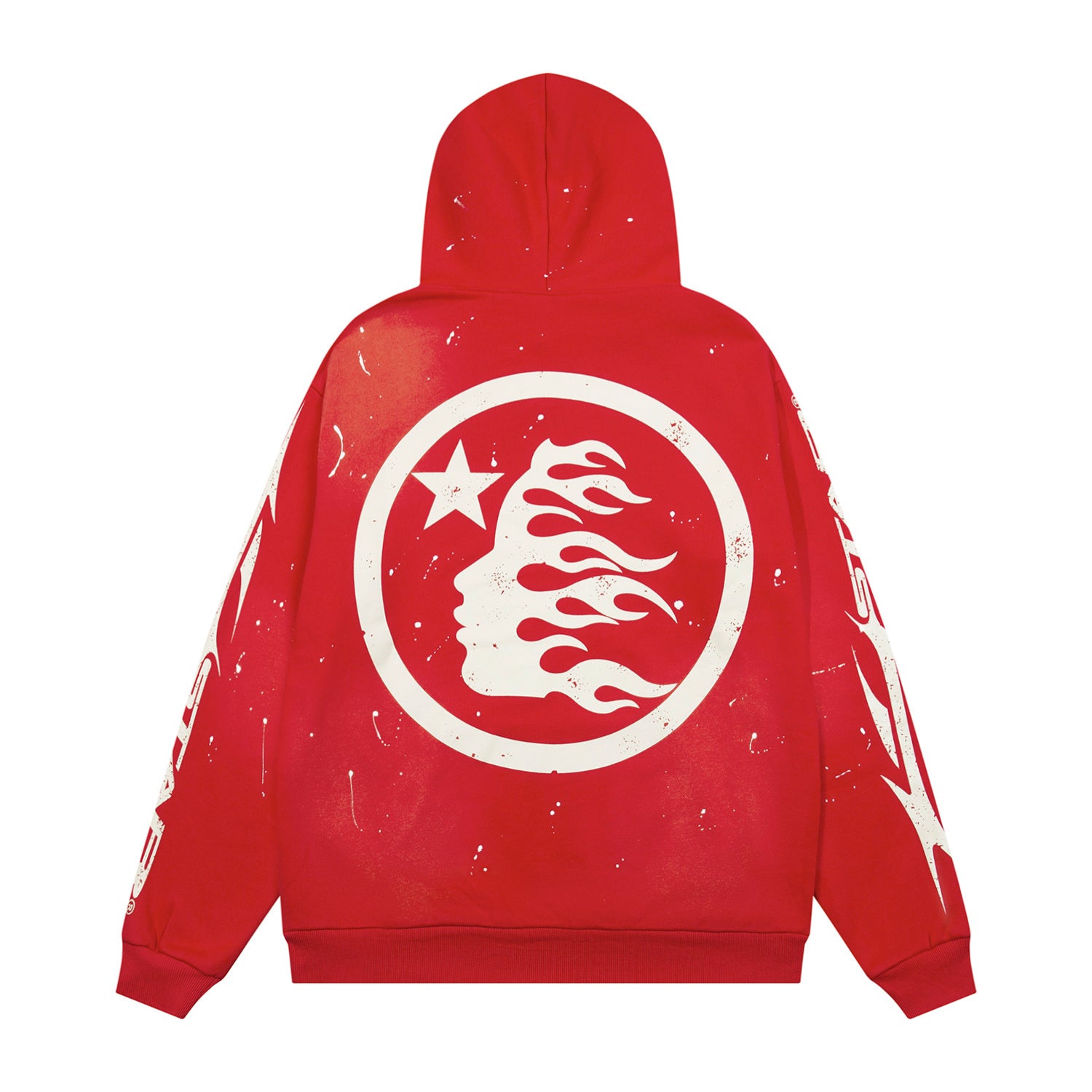Hoodie Hellstar "Drip Star"  (Red & White Splatter)