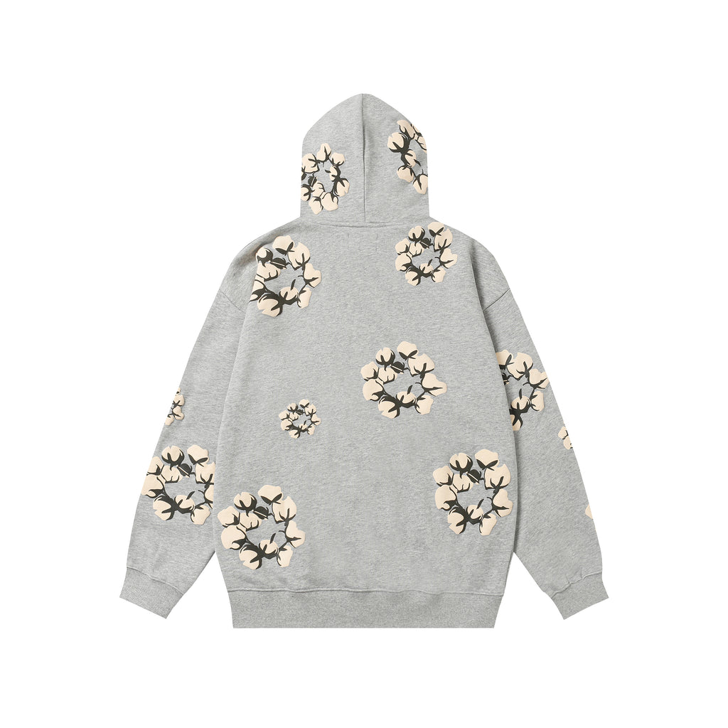 Hoodie Denim Tears Cotton Wreath (Grey Heather / Cream Wreath)