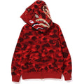 Bape Color Camo Red Shark Full Zip Hoodie