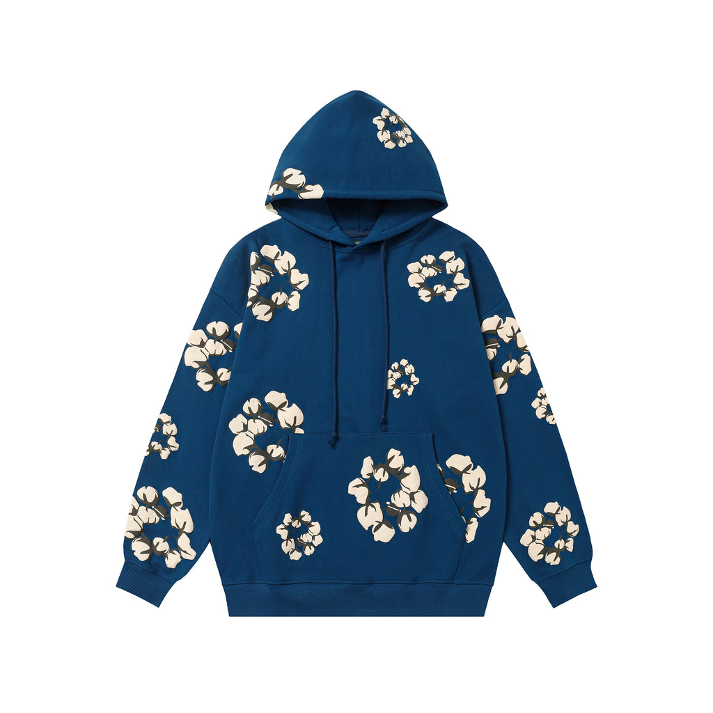 Hoodie Denim Tears Cotton Wreath (Dark Blue / Cream Wreath)