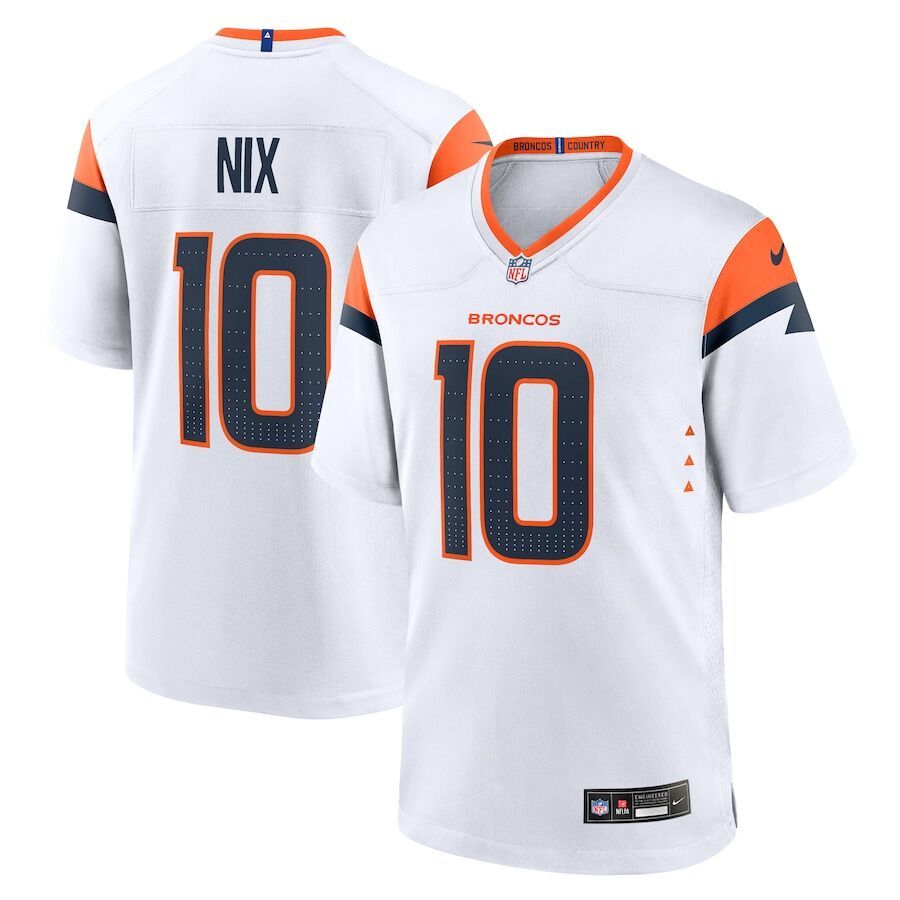 NFL Denver Broncos Bo Nix Nike 2024 Design Away Jersey (White Edition)
