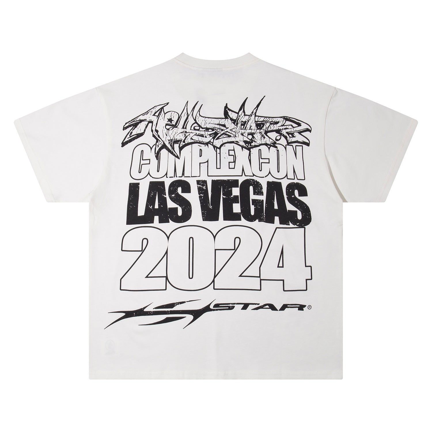 Hellstar "Fake Shirt" Graphic Tee - White Edition.