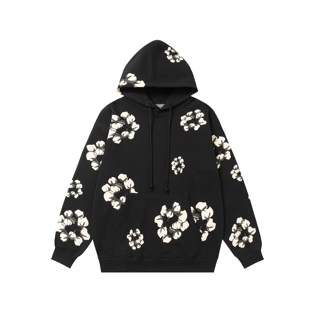 Hoodie Denim Tears Cotton Wreath (Black / Cream Wreath)