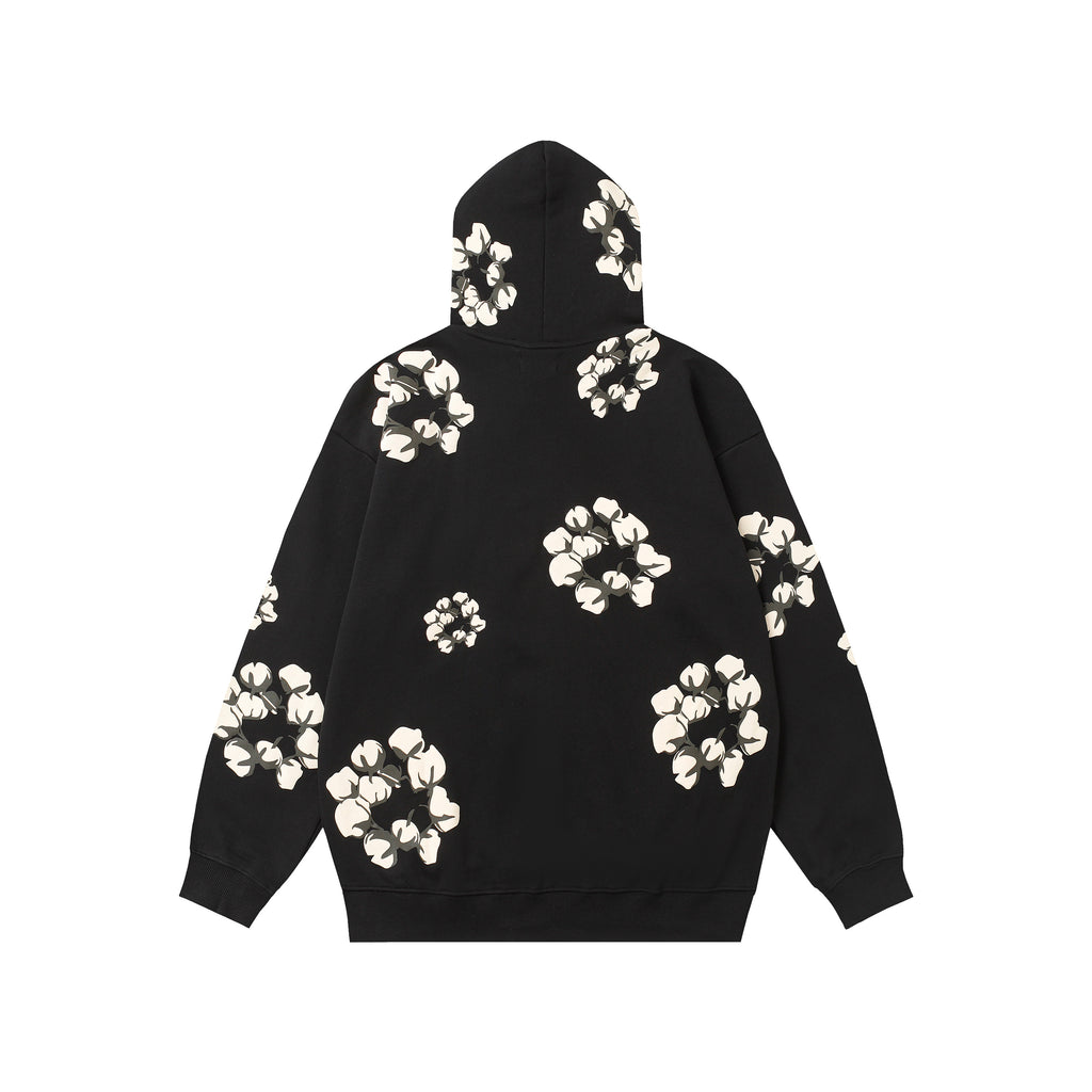 Hoodie Denim Tears Cotton Wreath (Black / Cream Wreath)