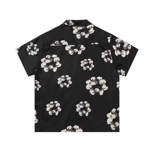 Camisa Denim Tears  Cotton Wreath Cuban Shirt Black/White