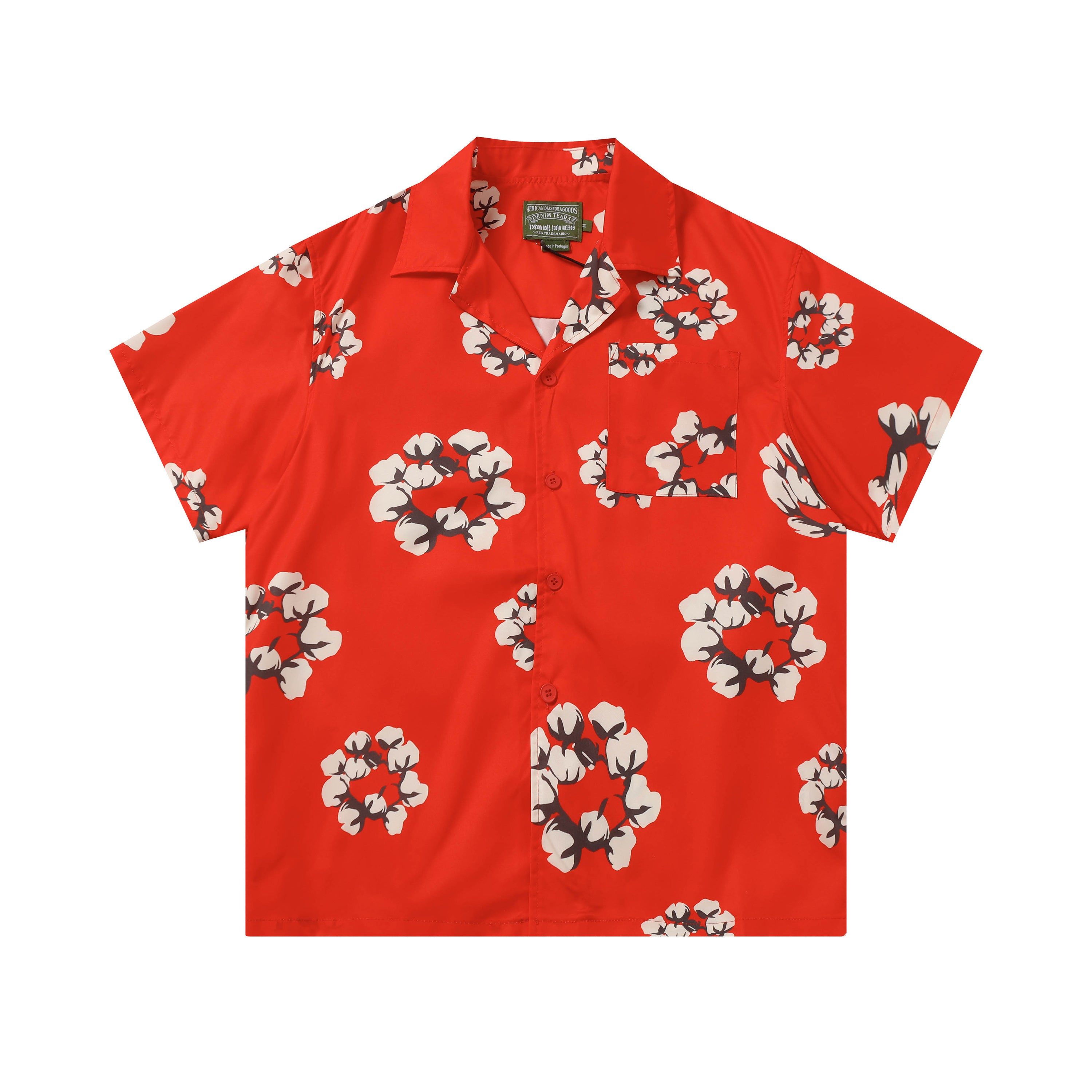 Camisa Denim Tears  Cotton Wreath Cuban Shirt Red
