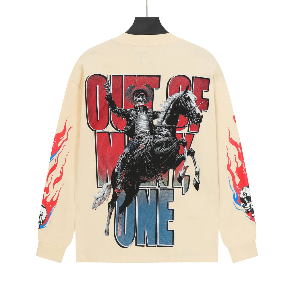 Hoodie Hellstar Godspeed "Ghost Rider" Cream Long Sleeve