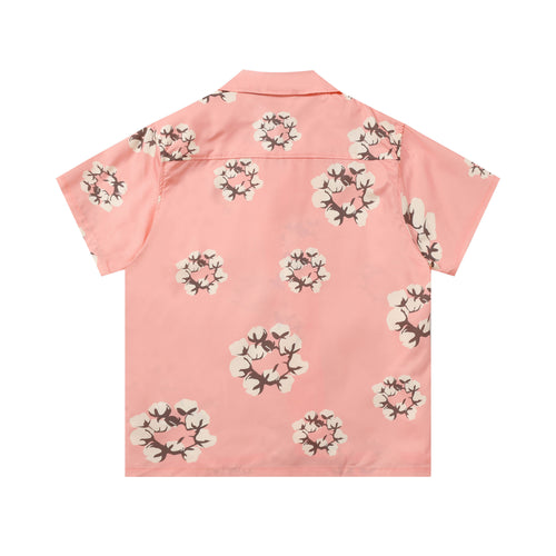 Camisa Denim Tears  Cotton Wreath Cuban Shirt Pink