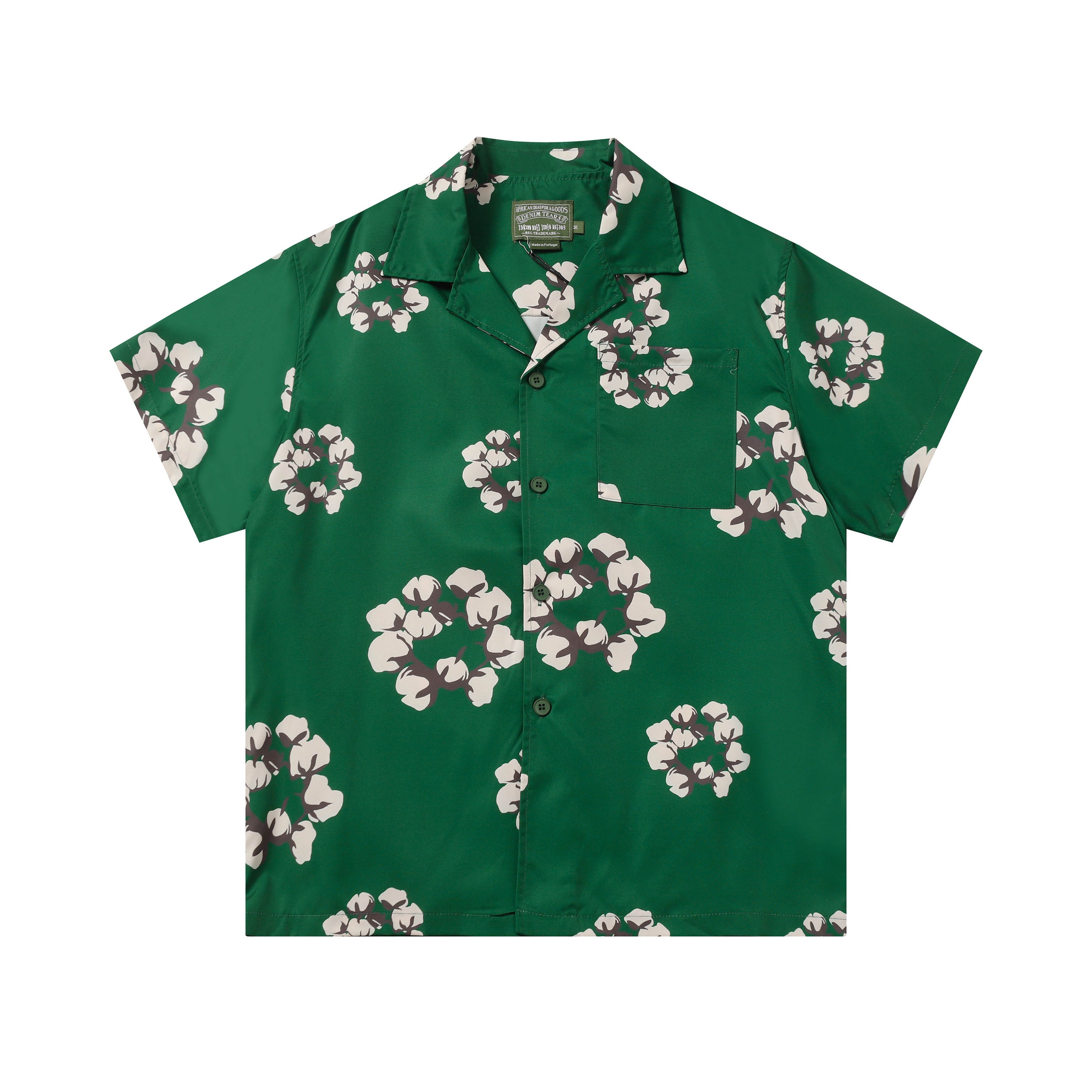 Camisa Denim Tears  Cotton Wreath Cuban Shirt Dark Green