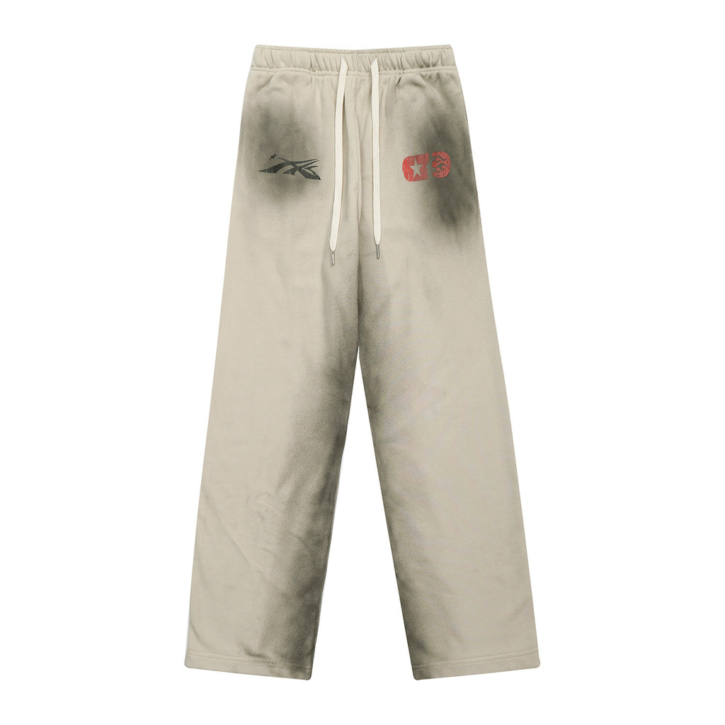 Sweatpants Hellstar Athletics Grey "Vertical Logo & Flame"
