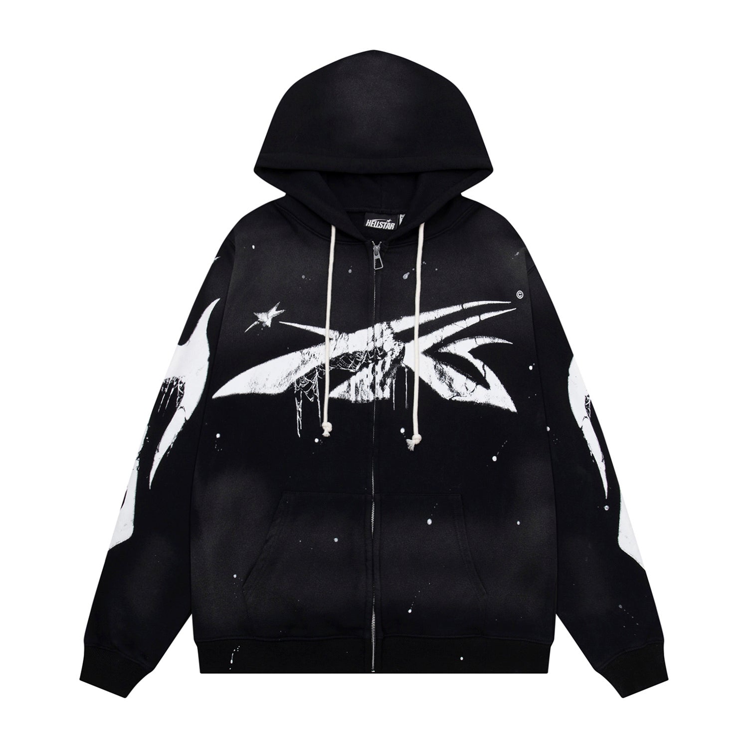Hoodie Hellstar "  "Winged Star" Zip-Up  (Black Edition)