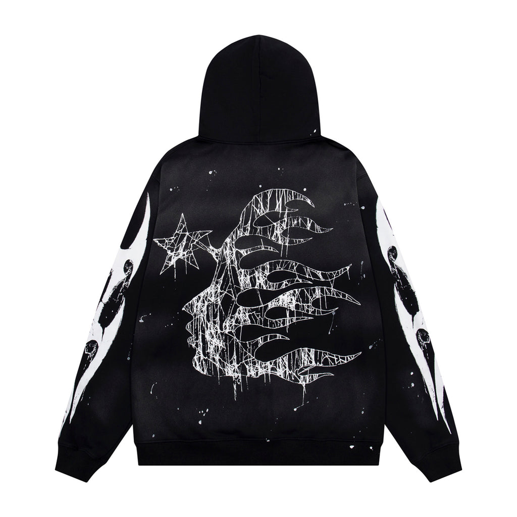 Hoodie Hellstar "  "Winged Star" Zip-Up  (Black Edition)