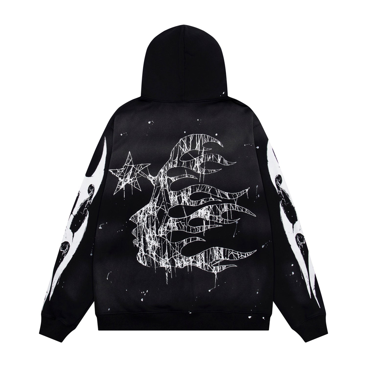 Hoodie Hellstar "  "Winged Star" Zip-Up  (Black Edition)