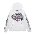 Hoodie Hellstar "  "Inferno Records" Zip-Up (White Edition)