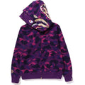 Bape Color Camo Purple Shark Full Zip Hoodie